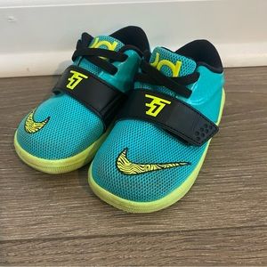 Nike KD Kevin Durant 6C Toddler / Baby Tennis Shoes Lime Green and Turquoise